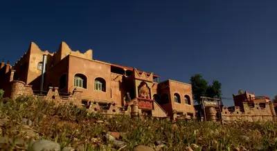an old building on top of a hill at Kasba Oum Hani d'Ouzoud in Ouzoud