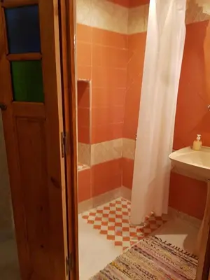 a bathroom with a shower and a sink at DAR ALKATIB MEKNES in Meknès