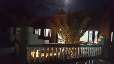 a fence with a plant in front of a house at PALM'SKOURA in Skoura