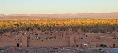an ancient village in the middle of the desert at Kasbah of Peace Draa Valley Zagora in Zagora
