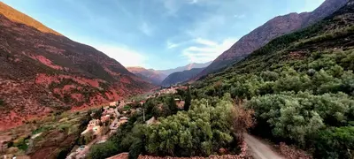 an aerial view of a valley in a mountain at DAR EL HACHIMI EL IDRISSI in Ourika