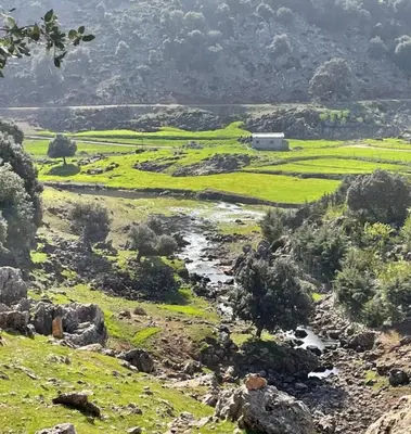 a view of a valley with a river at TAZEKKA PARC HOTEL in Taza