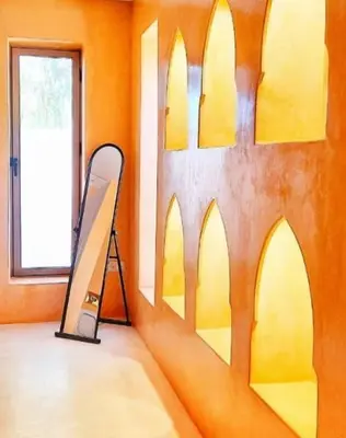 a room with a sign on the wall at Villa Yasmina in Douar Blidene