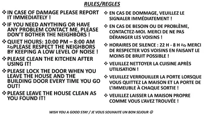 a set of different types of danger phrases and text at Luxurious apartment city center in Fès