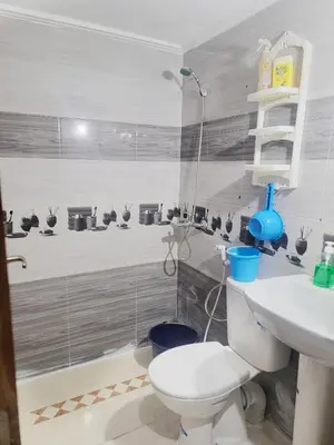 a bathroom with a toilet and a sink and a shower at Appartement de luxe Nour in Fès