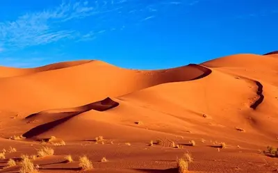 a sand dune in the middle of the desert at Appartement Hassilabiad-Erg Chebbi in Hassilabied