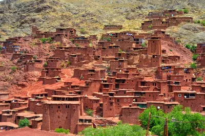 a bunch of houses on a hillside at Dar Megdaz in Megdaz