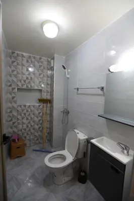 a bathroom with a toilet and a sink at مولاي يعقوب in Fès