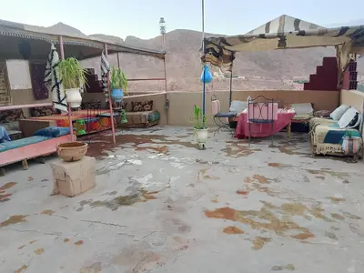 a room with a lot of dirt on the ground at Auberge ALI Todra A Natural Oasis in Tinerhir