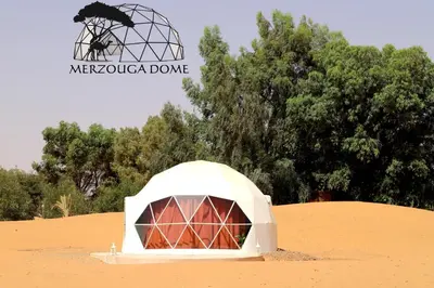 a tent in the middle of the desert at Merzouga Dome in Merzouga