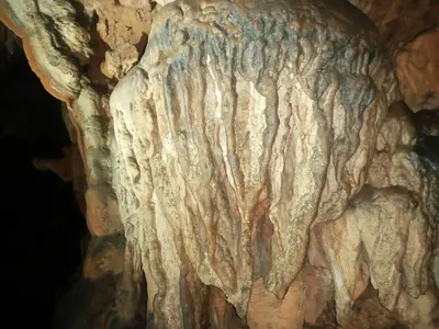 a close up of a rock formation in a cave at Gite Ain Bechar in Taza