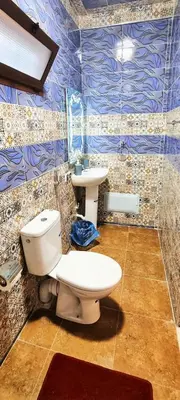 a bathroom with a toilet and a sink at Hôtel&Restaurant Villa des étoiles in Ourika