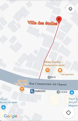 a map of ville des geodeses at Hôtel&Restaurant Villa des étoiles in Ourika