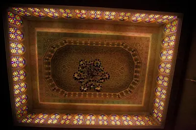 a painting of a heart on the ceiling of a building at Riad Mimosa in Fès
