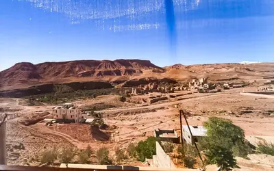 a view of a village in the desert at Riad Tamdakhte in Aït Ben Haddou