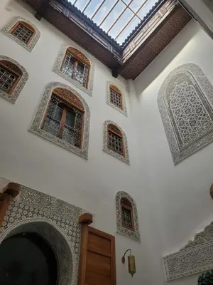 a building with windows and a skylight at Riad Averroès in Fès