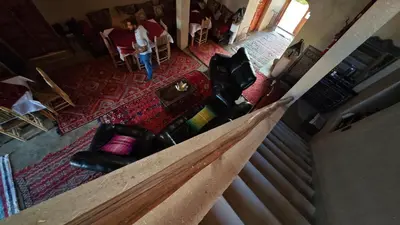 an overhead view of a living room with furniture at kasba Harmony in Oulad Saïd