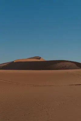 a view of the sand dunes of the desert at Silent Camp in Mhamid
