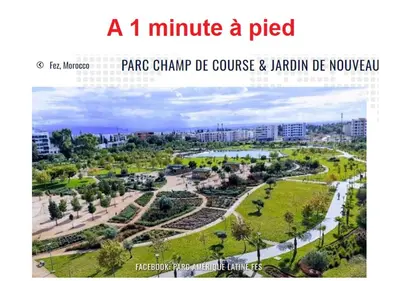 a minute aued a minute aued park chain de course k at Luxueux Appartement Parc Champs de Cours avec Wifi Fibre 200 Mo in Fès