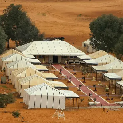 an overhead view of a building with white roofs at Merzouga Berber Camps in Merzouga
