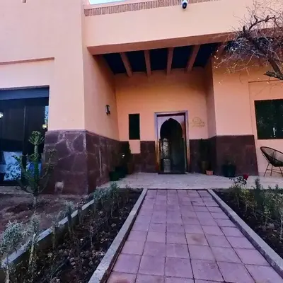 an entrance to a building with a courtyard at Villa Belle vue - with a private & Heated pool in Marrakech