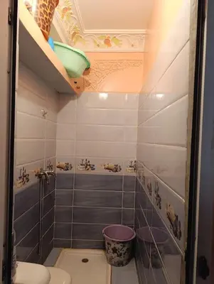 a bathroom with a shower and a toilet at Tradionelle Berber Ain Sardoun in Beni Mellal