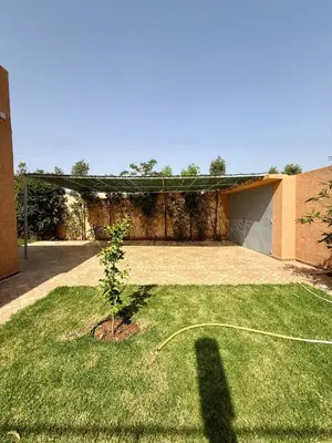 a small tree in a yard next to a building at The Atlas View and Elegant Villa Marrakech in Marrakech
