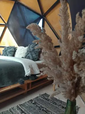 a room with a bed in a glass tent at Chic Boheme Camp in Merzouga
