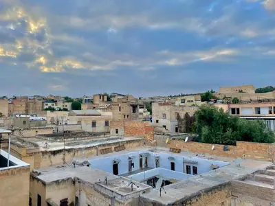 a view of a city with buildings at Blue Star Hostel in Fès