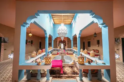 a view of the lobby of the hotel at Kasbah Du Berger & Piscine in Merzouga