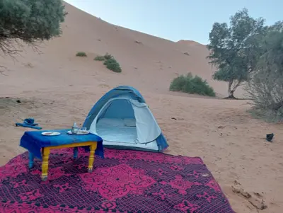 a tent in the middle of the desert at Canadien camp merzouga in Merzouga