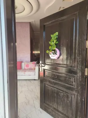 a door with a potted plant on top of it at Chez Adam in Meknès