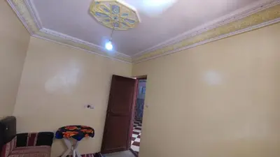 a room with a ceiling with a ceiling fan at Dr ouanskra asni el haouz imlil in Imlil