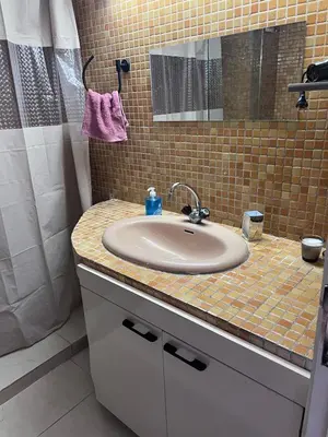 a bathroom with a sink and a shower at Escapade à Fes in Fès