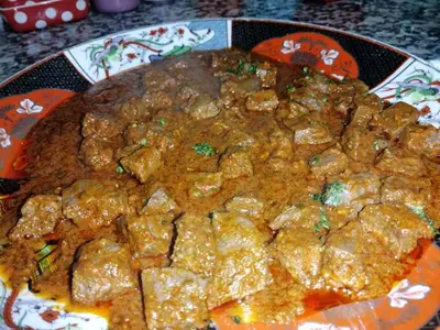 a plate of food on a table at Fassia in Fès