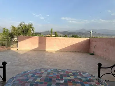a skateboard ramp on the side of a wall at Villa Bellevue Marrakech in Sbiti