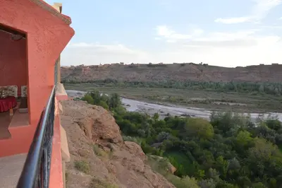 a view of a river from the side of a building at Kasbah Tasseurte in Kalaat MGouna