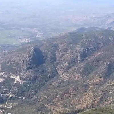 an aerial view of a mountain range at Gite touristique bouknala in Abinane