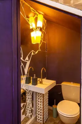 a bathroom with a sink and a toilet at Charming 5 bedroom in Marrakech