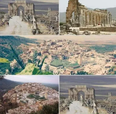 four different pictures of the ancient city of antiquity at Maison in Nzala Beni Ammar