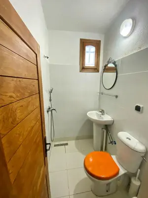 a bathroom with a toilet and a sink at Gîte rural à Jnane Imass in Jnane Imes