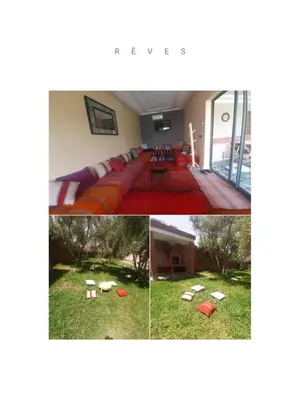 a collage of photos of a living room with a couch at House Medina Villa in Salene