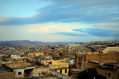 a view of a city with buildings at Dar Tadla Fes in Fès