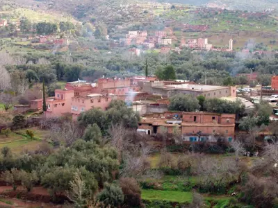 a small village in the middle of a valley at hotel DIJON ouzoud in Ouzoud