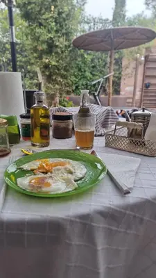 a plate of food on top of a table at Maison au lac bin el ouidane in Tillouguit nʼAït Isha