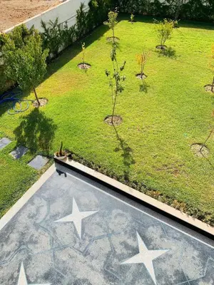 a view of a garden with stars on the ground at Al confort in Fès