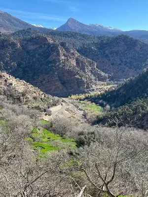 a view of a valley with a mountain at Dar Tissili in Aït Tamellil