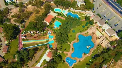 an overhead view of a park with a lake at Chez Khalid, near airport in Fès