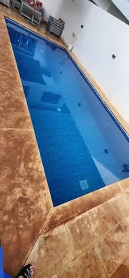 an overhead view of a swimming pool at CHALEt VILLA PISCINE PRIVÉE in Imouzzer Kandar