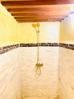 a shower in the corner of a bathroom at Dar cheikh in Fès
